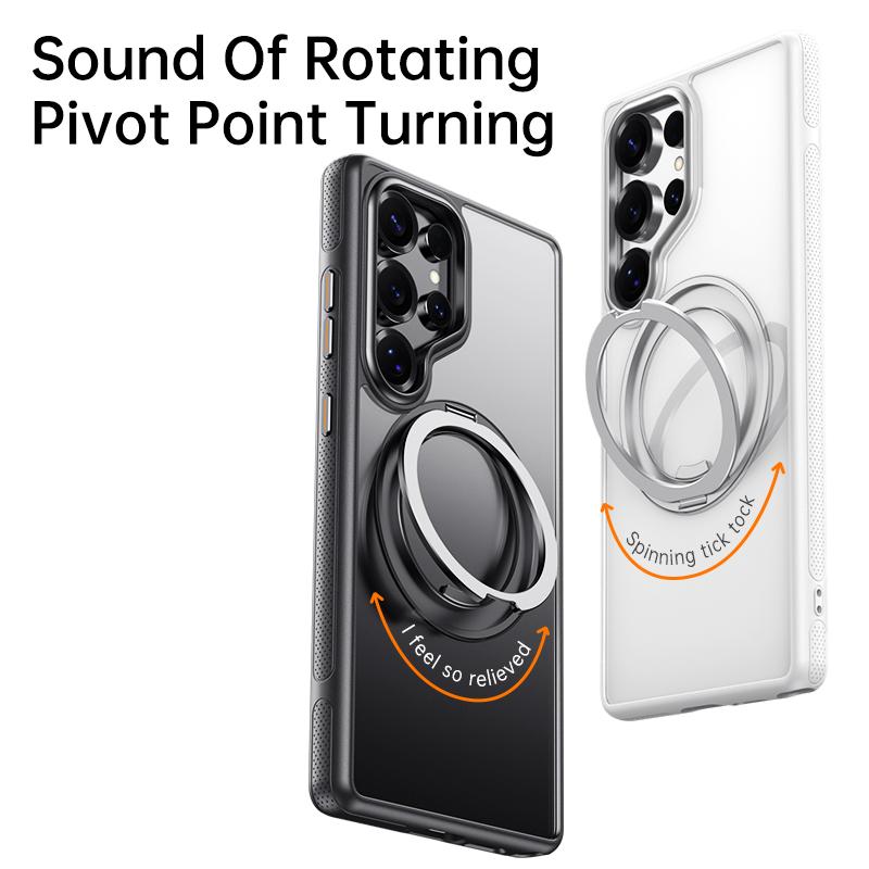 360°Rotating Stand Magnetic Phone Case For Samsung Galaxy S25Ultra S25Plus S25 Luxury Metal Bracket Shockproof Protective Cover