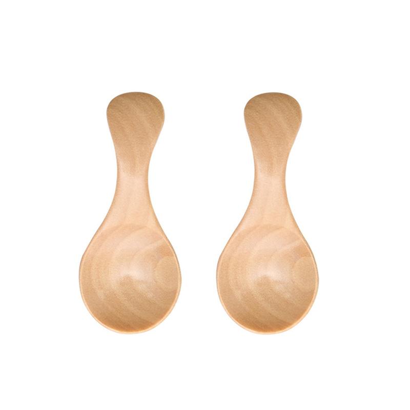 2/4 шт. Мини деревянная чайная ложка, совок для мороженого, кухонные гаджеты, специи, приправы, сахар, кофе, ложки, короткая ручка, деревянная детская ложка