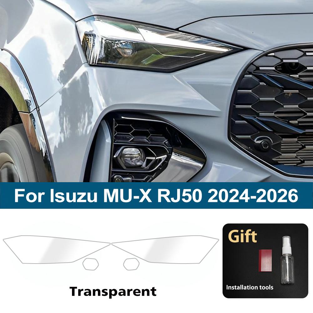 Защитная пленка PPF из ТПУ с защитой от царапин для фар Isuzu MU-X RJ50 2025-2026, комплект защитной пленки из винила с высокой степенью глянца, дымчато-черный, предварительно вырезанный