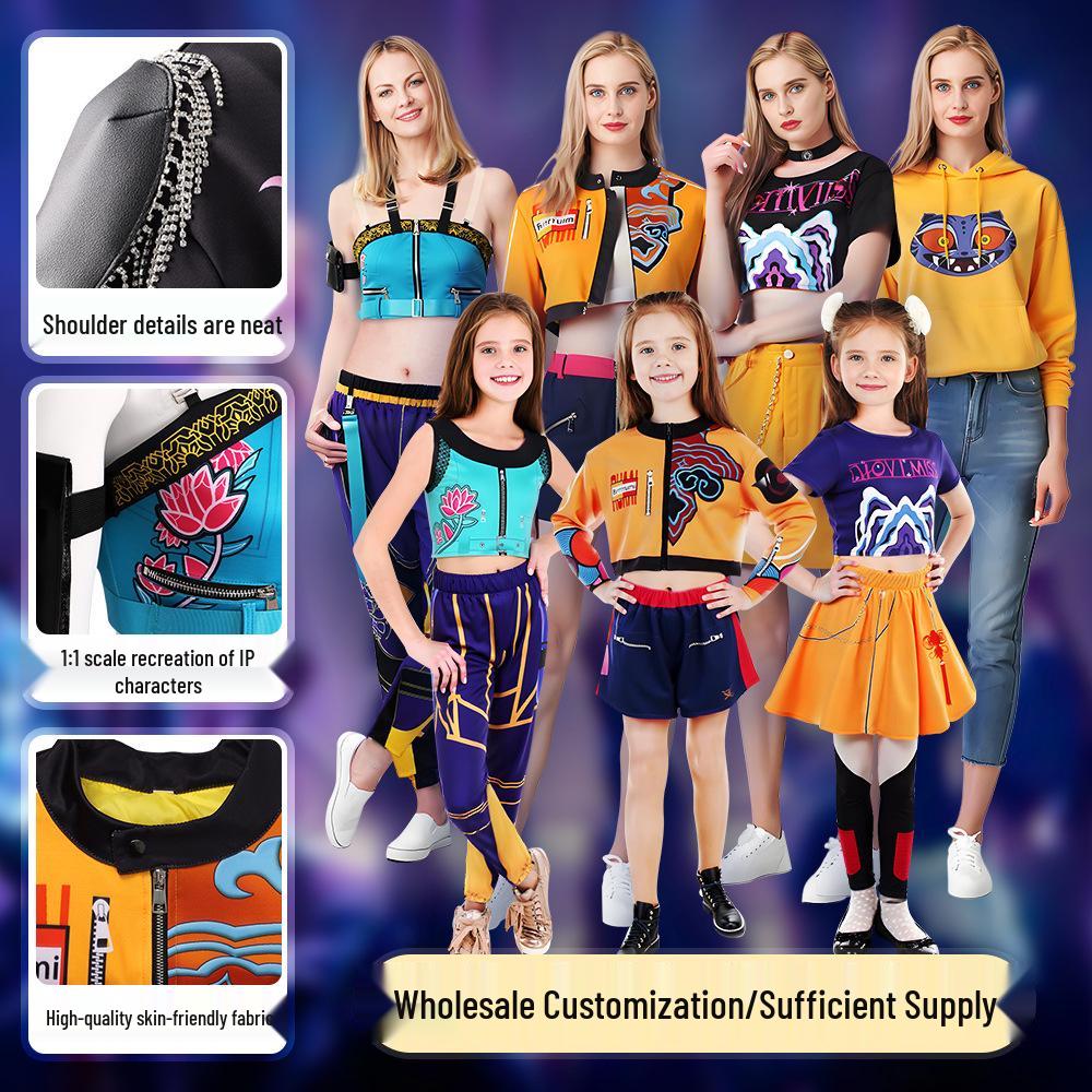 K-POP Demon Hunter Girl Group Cosplay Costume for Kids - Superstar Rumizzoi Collection