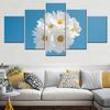 5 Pieces White Flowers  Daisy Blue sky Wallpaper Canvas Wall Art Home Decoration Modular Picture Print Bedroom Poster Painting No Frame