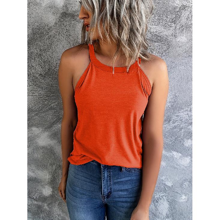 Новый летний повседневный темпераментный облегающий сексуальный жилет футболка без рукавов подтяжки универсальный топ без бретелек для женщин