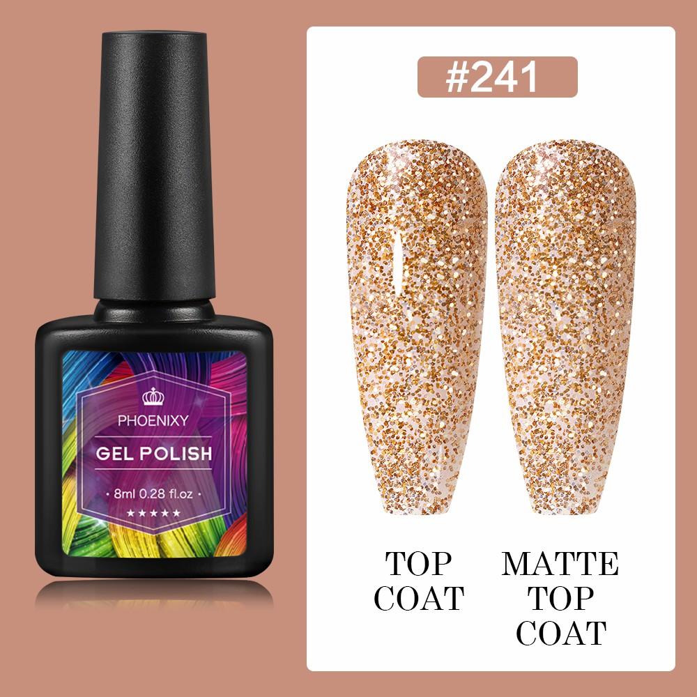 PHOENIXY 8 мл гель-лак для ногтей, полуперманентный гель, блестящий гель, отмачиваемый блестящий стартовый набор, маникюрный набор для маникюрного салона