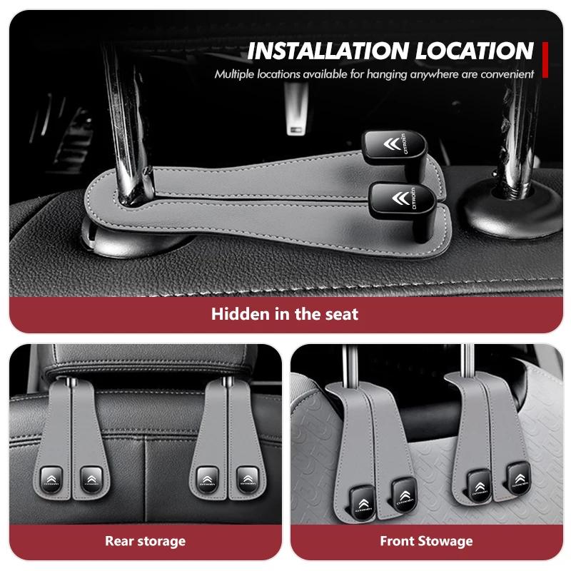 Car Seat Back Headrest Hook Strong Load-bearing Storage Hanger For Citroen Jumper Celysee Cactus Picasso Aircross Saxo Grand CW0