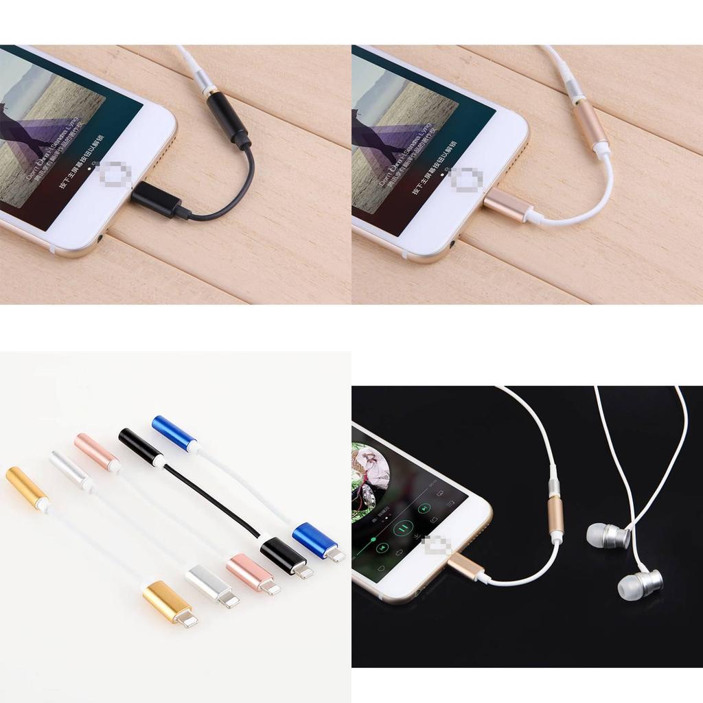 Аудиоадаптер Apple Iphone7 Lightning с золотистой, серебристой, розово-золотистой и черной отделкой для всех систем