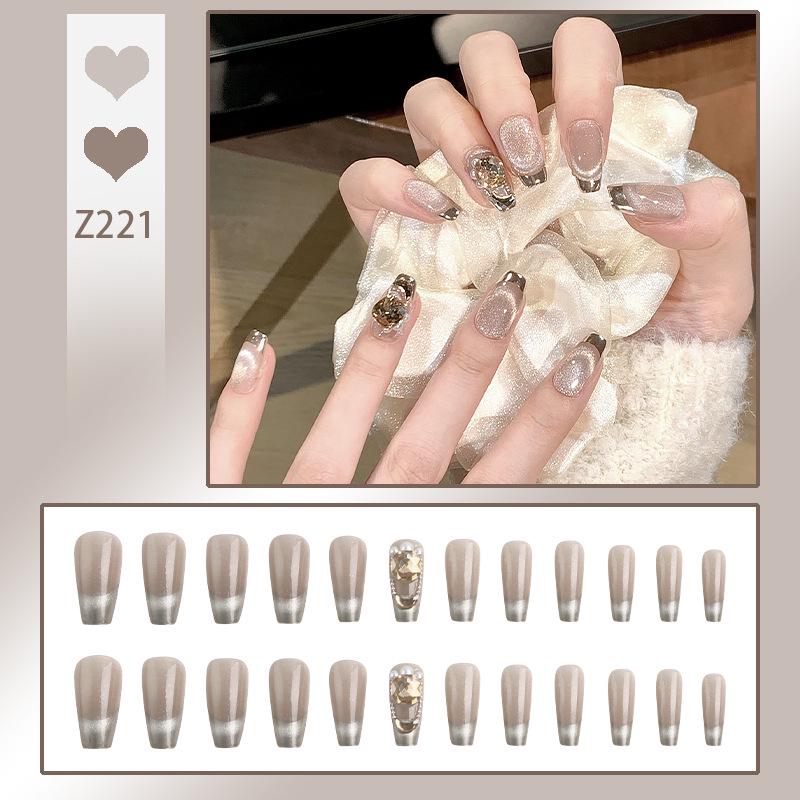 Роскошный прозрачный румянец, набор накладных ногтей «Розовый пузырь» с носимыми наклейками