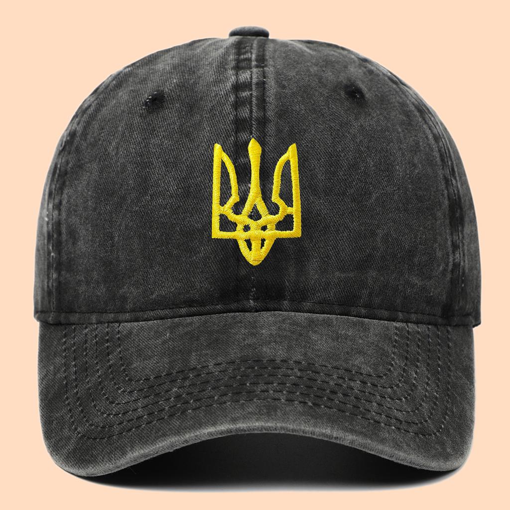 Ebay Украина Национальный герб Мужская бейсболка Козырек Защита от солнца Шляпа с национальным гербом Украины