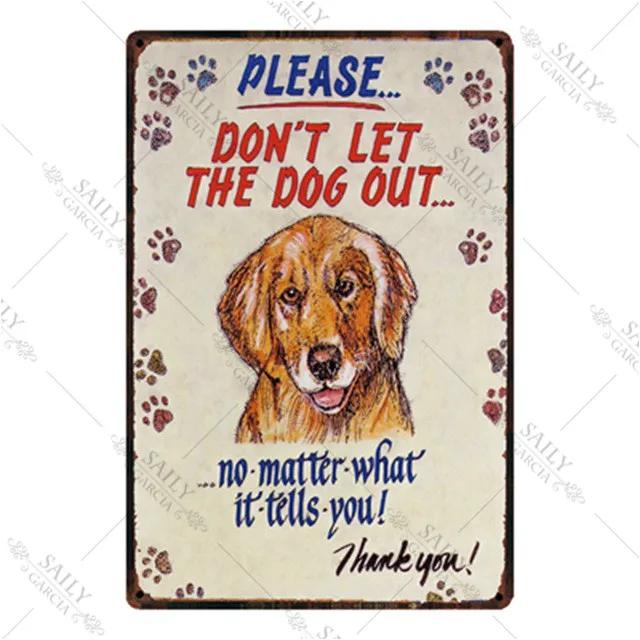 Dog Rules Metal Print Plates Lovely Bulldog Boxer Beagle Great Dane Metal Tin Sign Poster Vintage Pub Bar Sign Man Cave Plaques