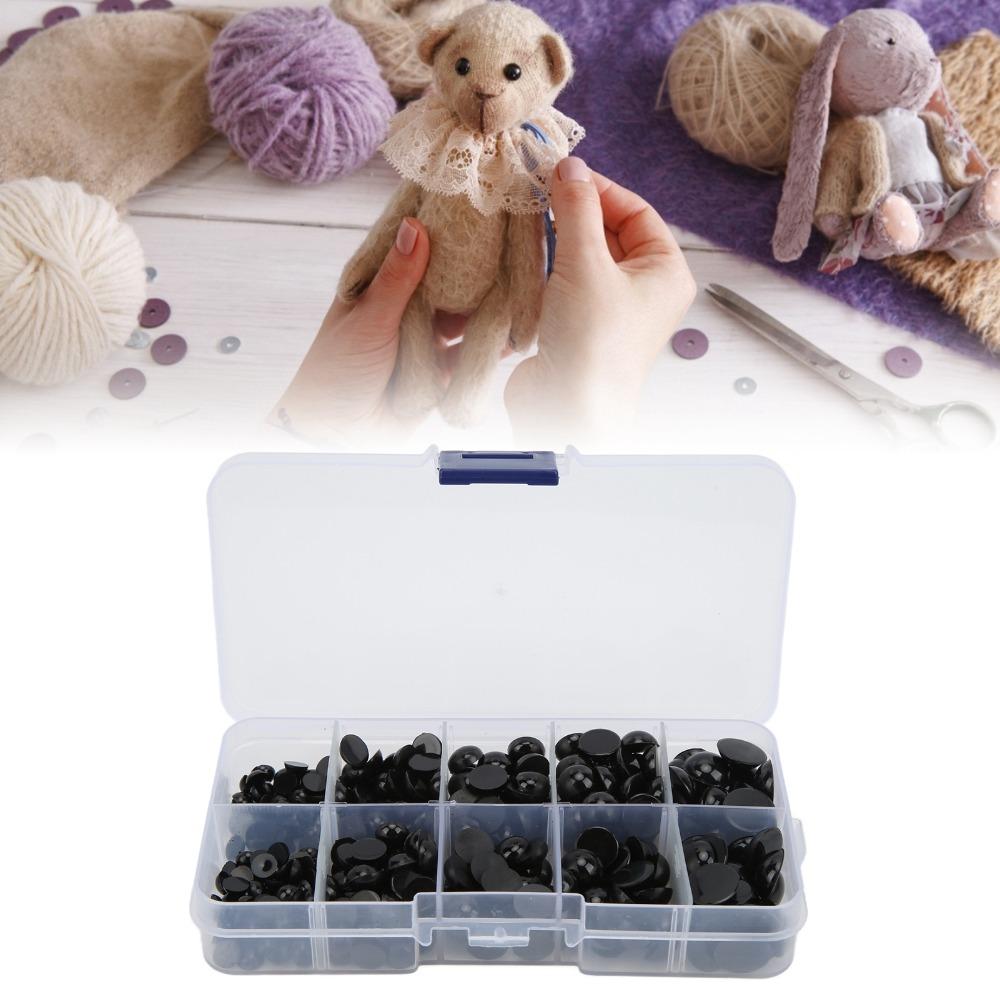 360pcs Plastic Doll Eyes Black Safety Eyes Doll Making Button Eyes Crochet Bears