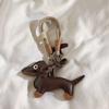 PU Leather Animals Keyring Hanging Ornament Mini Car Key Accessories Dachshund Dog Keychain  Men
