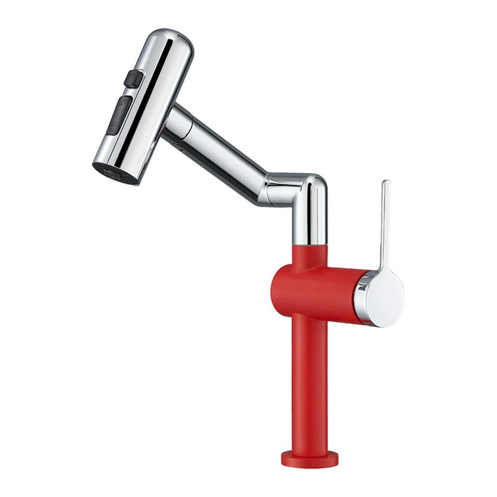 Tuqiu Yellow Rainfall Basin Faucet Bathroom Sink Faucet Multi functions Rotation Sink Faucet Basin Tap Hot Cold Mixer Tap Crane