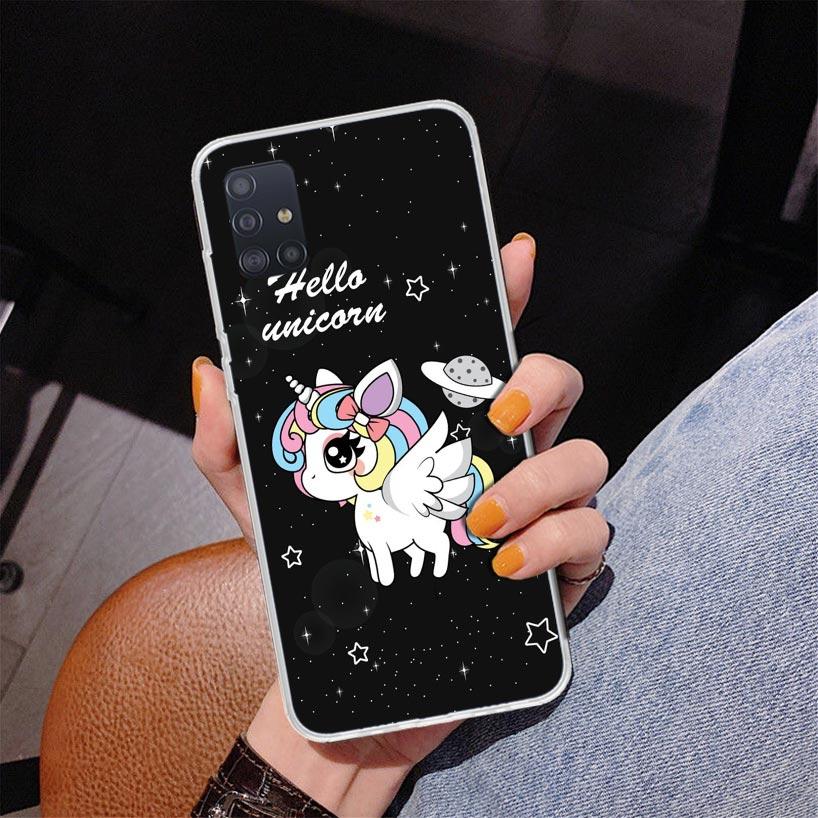 Pink Unicorn Rainbow Phone Case For Samsung Galaxy A52 A32 A22 A12 A51 A31 A50S A30S A20S A10S Note 20 Ultra 10 Plus S10 A72 A71