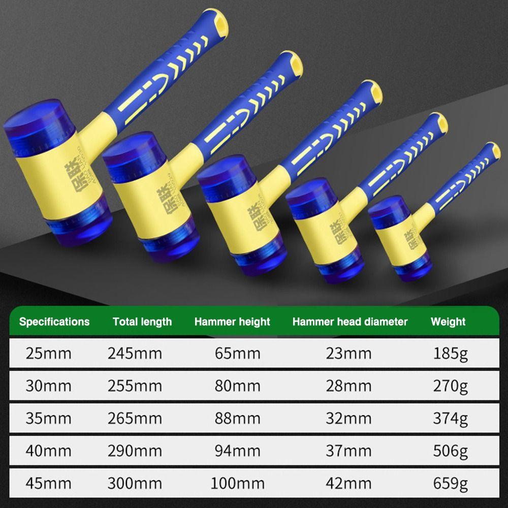 Plastic Handle Installation Hammer Non-slip Hand Repair Tool Rubber Hammer  Door Window Floor
