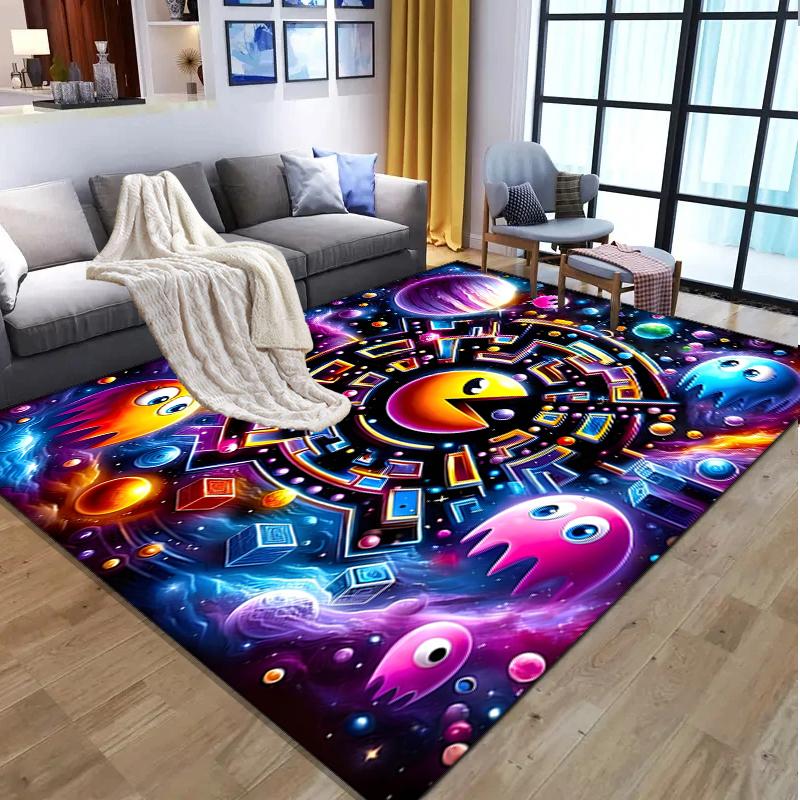 PAC Pattern Rug, Indoor/Outdoor Mat, for Picnic, Gameroom, Bedroom, Office, Living Room, Home Decor Carpet, Birthday Gift