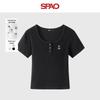 Женская облегающая футболка SPAO с вышивкой синего медведя