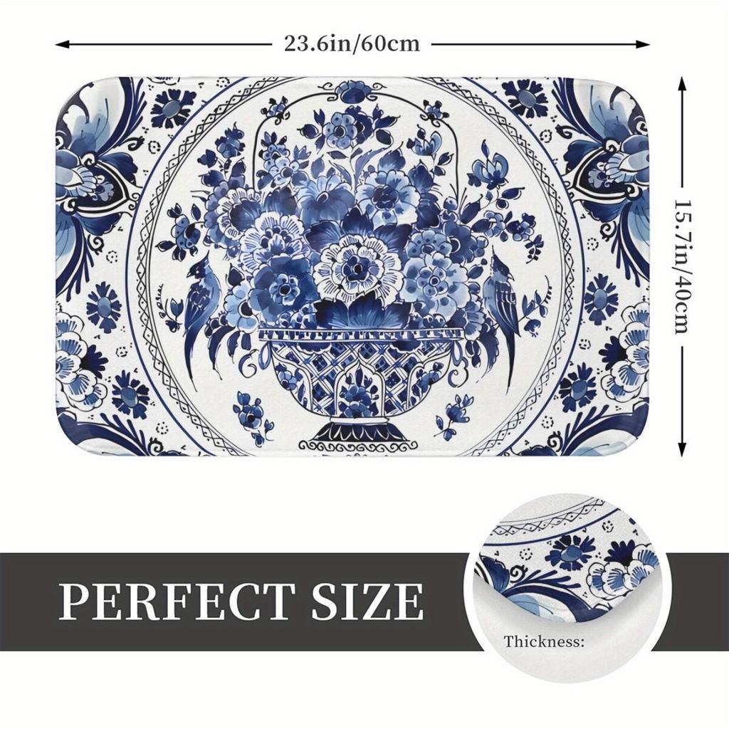 1 шт. Кухонные коврики против усталости, Водонепроницаемый нескользящий толстый амортизирующий кухонный коврик с цветочным принтом тюльпанов, Сверхпрочный комфортный коврик для стояния для кухни