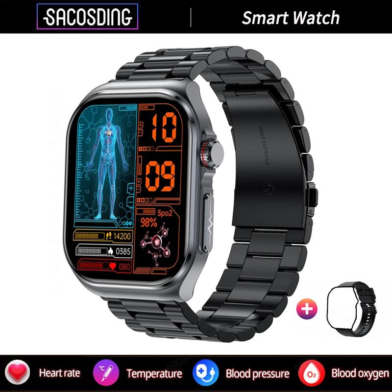 SACOSDING Новые Amoled Смарт-часы для мужчин ЭКГ + PPG + HRV Часы Мониторинг артериального давления Bluetooth Вызов Женский спортивный фитнес-трекер Смарт-часы для женщин