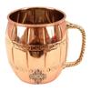 Медная никелевая круглая кружка для пива Moscow Mule с блестящей отделкой и дизайном бочки, лучшая для пивных коктейльных вечеринок, барная посуда, объем-590 мл
