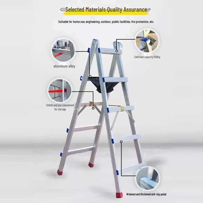 Heavy-Duty Aluminum Telescopic Folding A-Frame Ladder