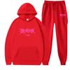 New straykids peripheral Harajuku printed men's and women's sweatshirts sweatpants set hoodie straight pants cover