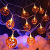 Светодиодные тыквенные огни Хэллоуинские украшения для вечеринок Череп гирлянды Бар Пульт дистанционного управления