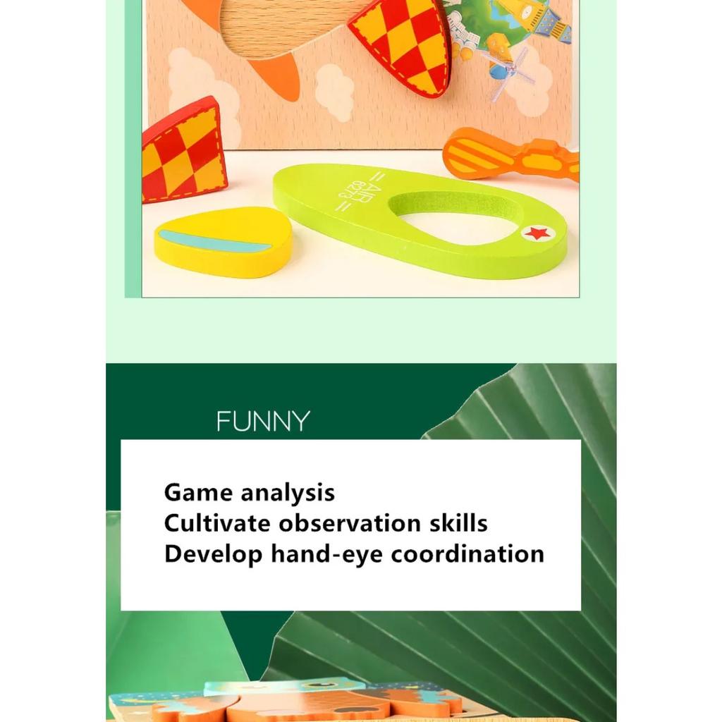 Высококачественные 3D деревянные пазлы, обучающие мультяшные животные, раннее обучение, познание, интеллект, игра-головоломка для детей, игрушки