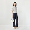 LILY navy blue jeans sickle pants women