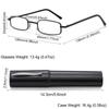 Portable Lightweight Slim Reading Glasses Eyeglasses with Pen Clip Tube Case Readers for Men Women
