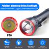 Powerful P70 Diving Flashlight IPX8 Underwater Lamp Professional Scuba Diving Torch 100M High Power LED Flashlights Fishing Lamp