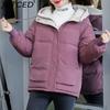 Women's Short Winter Puffer Jacket Loose-Fit Thickened Cotton Coat
