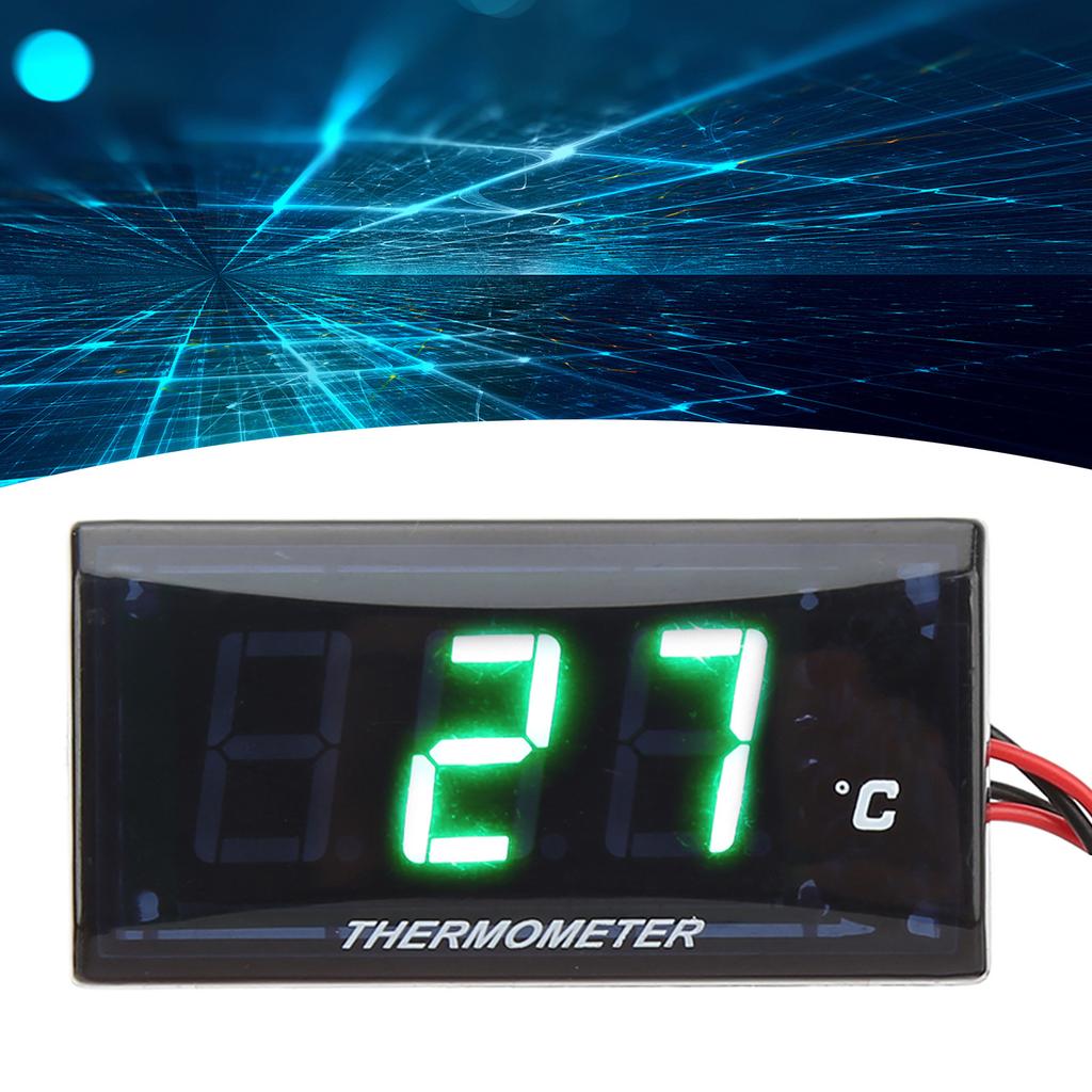 Motorcycle Digital Water Temperature Gauge Thin 12V LCD With 22mm Sensor Adapter for Most Motorbikes
