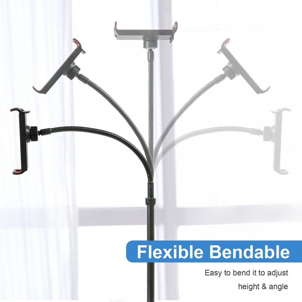 Phone Tripod Stand Height Adjustable Cell Phone Tablet Floor Stand Holder for for 4.7-10 Inches