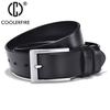 Ремни COOLERFIRE для мужчин, черный и коричневый верхний ремень из натуральной кожи с большой серебряной пряжкой, деловой ремень