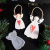 DIY Faceless Angel Silicone Mold Christmas Tree Hanging Ornament Plaster Concrete Resin Mould Heart Dot Texture Dress Girl Craft
