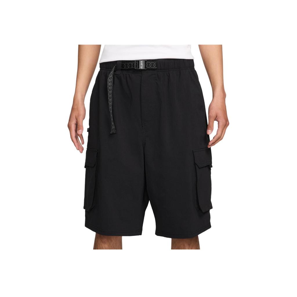 Nike Однотонные шорты карго средней посадки свободного кроя с быстрой сушкой, мужские шорты, черные HJ2909010