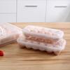 Egg storage box anti-fall storage rack kitchen egg box egg tray household plastic refrigerator crisper with lid 18 compartments without portable (egg