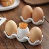 Creative Egg Shape Pepper Bottle Ceramic Spice Bottle Set with Tray Toothpick Box Kitchen Salt Sugar Bowl Home Seasoning Tool
