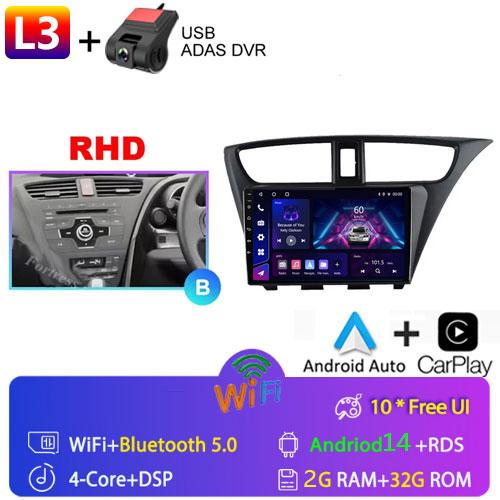Fortress For Honda CIVIC Hatchback 2012 - 2017 Car Radio Android Multimedia Video Player Navigation GPS Stereo HU No 2 Din 2din
