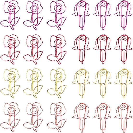80 Pcs Cute Flower Paper Clips Set, Floral Paper Clips for Office Supplies Organization (Flower Shape 1)