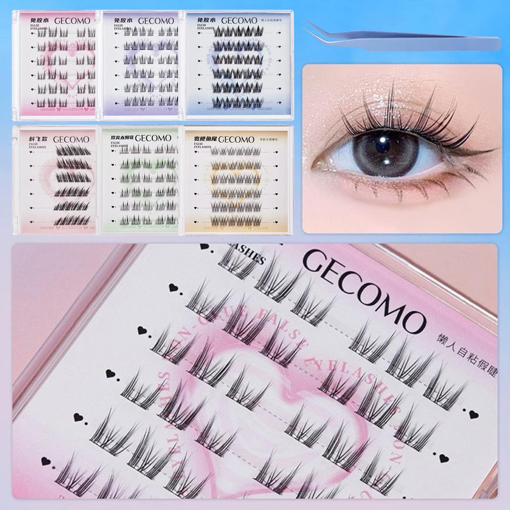No Glue Needed Segmented Eyelashes Press on Self Adhesive Eyelashes Lash Clusters Women's Beauty