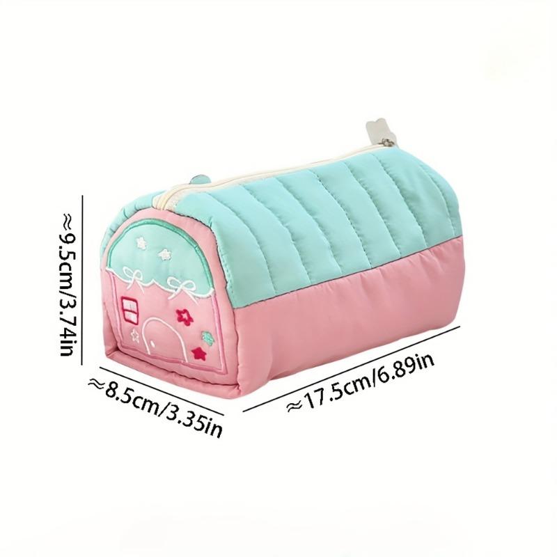 House Shaped Large Capacity Pencil Case, Kawaii Desk Stationery Storage Bag for Students