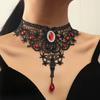 Personality Gothic Clavicle Fashion Exaggerated Women's Necklace Lace Alloy Necklace Bridal Accessories