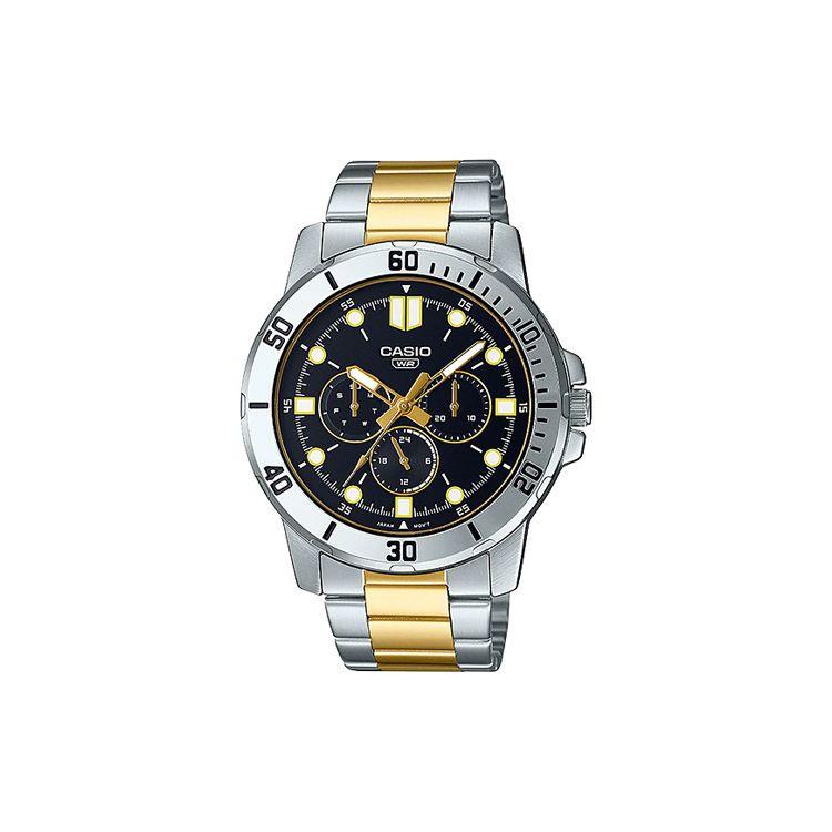 Casio Dress Series Retro Fashion Sports Waterproof Quartz Movement Stainless Steel Strap Men watches Black MTP-VD300SG-1E