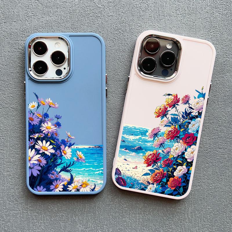 Летний чехол для телефона с цветком ромашки для IPhone 11 12 13 14 15 Pro Max 15 14 8 7 Plus SE 2020 XS X XR Ударопрочная силиконовая задняя крышка