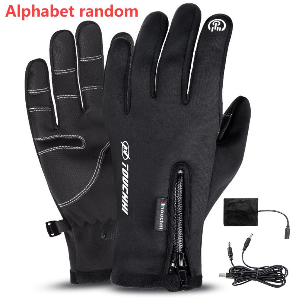 USB Electric Heating Gloves Anti-Slip Touch Screen Warm Gloves Winter Electric Heated Gloves Hand Warmer for Outdoor Cycling Ski
