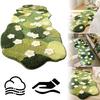 Plush Bedroom Bedside Area Rug Fluffy Room Decorative Floor Mat Nordic 3D Lawn Moss Rugs Carpet Green Forest Irregular Floor Mat