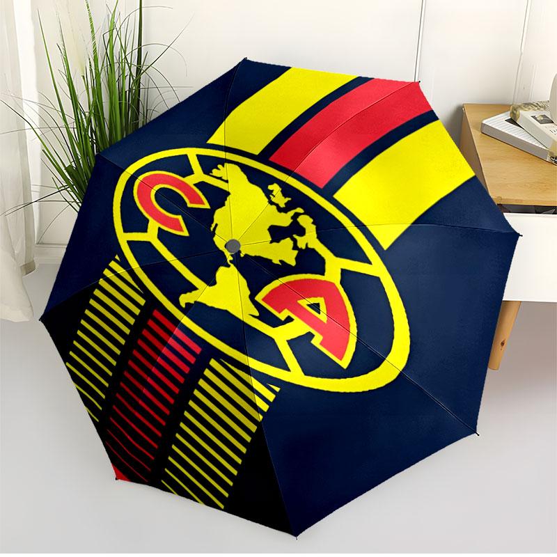 Club America Print Automatic Open Close Umbrella, Portable Foldable Umbrella, for Outdoor Commute Camping Trip, Ideal Birthday Gift