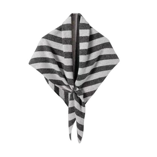 Women Knitted Shawl Wrap Striped Print Cardigan Cape Wool Cashmere Scarf Comfortable Ladies Accessory