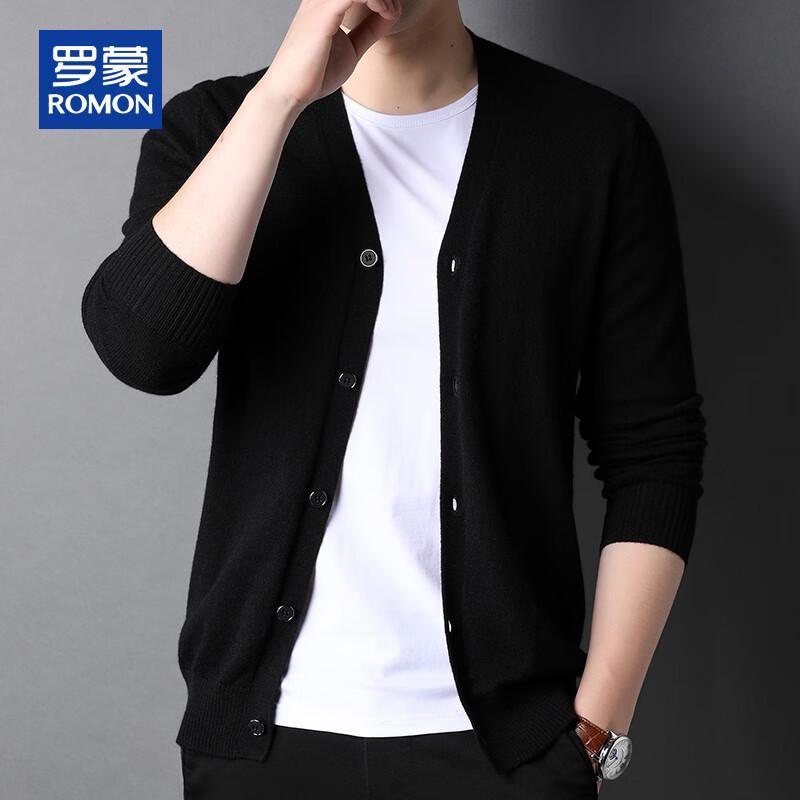 ROMON Мужской кардиган с V-образным вырезом из 100% кашемира