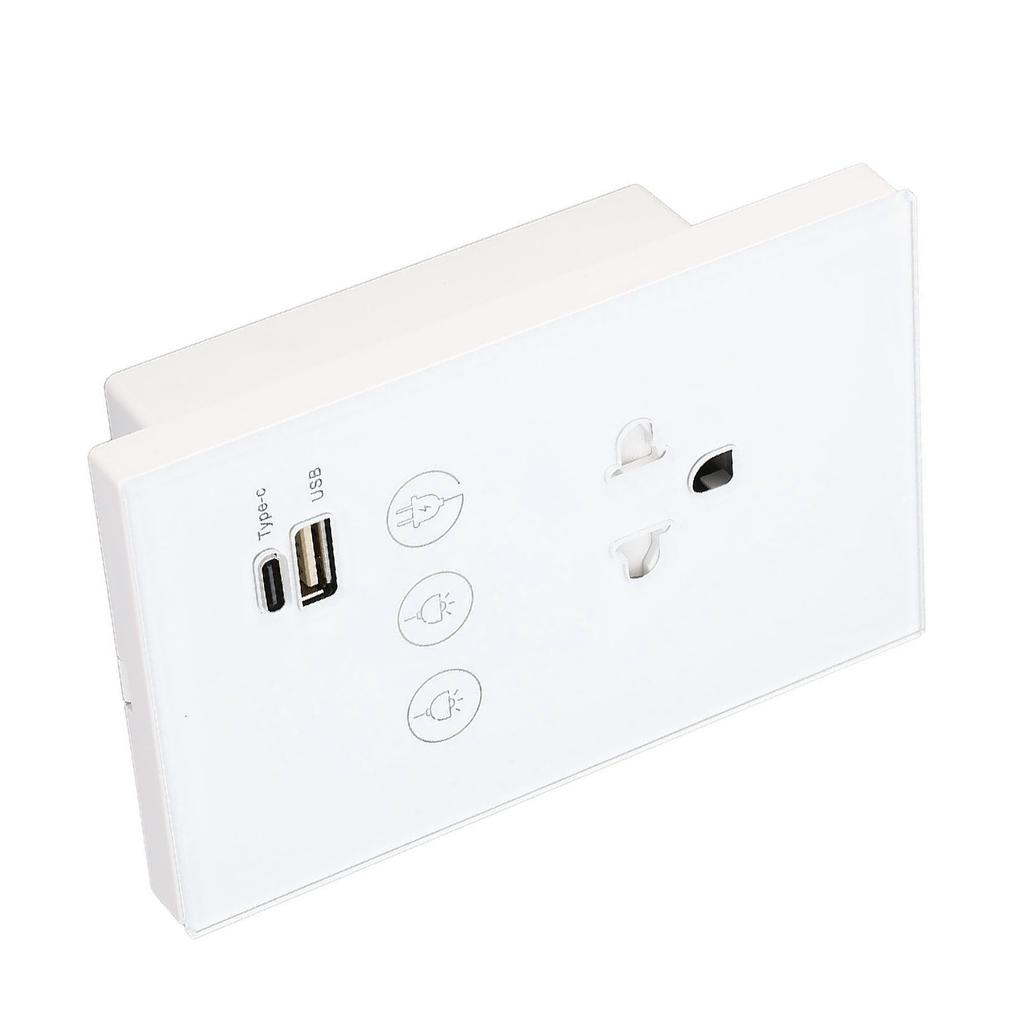 Smart Wall Outlet 2.4G WiFi Touch Light   Voice Remote Control Smart Plug with USB and Type C   Port for  